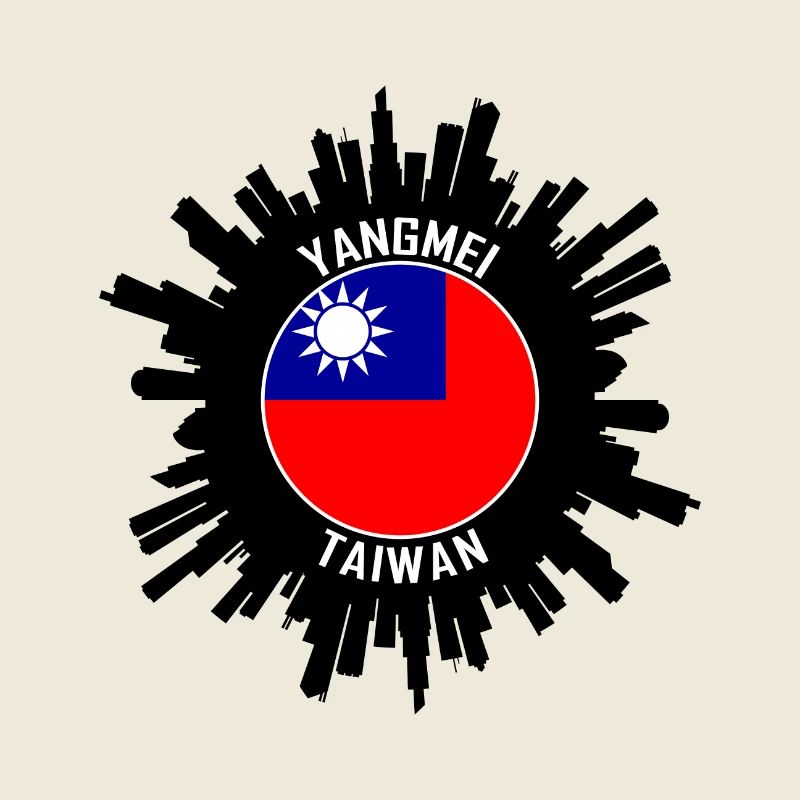 Yangmei Skyline Taiwan Flagge Reise-Souvenir