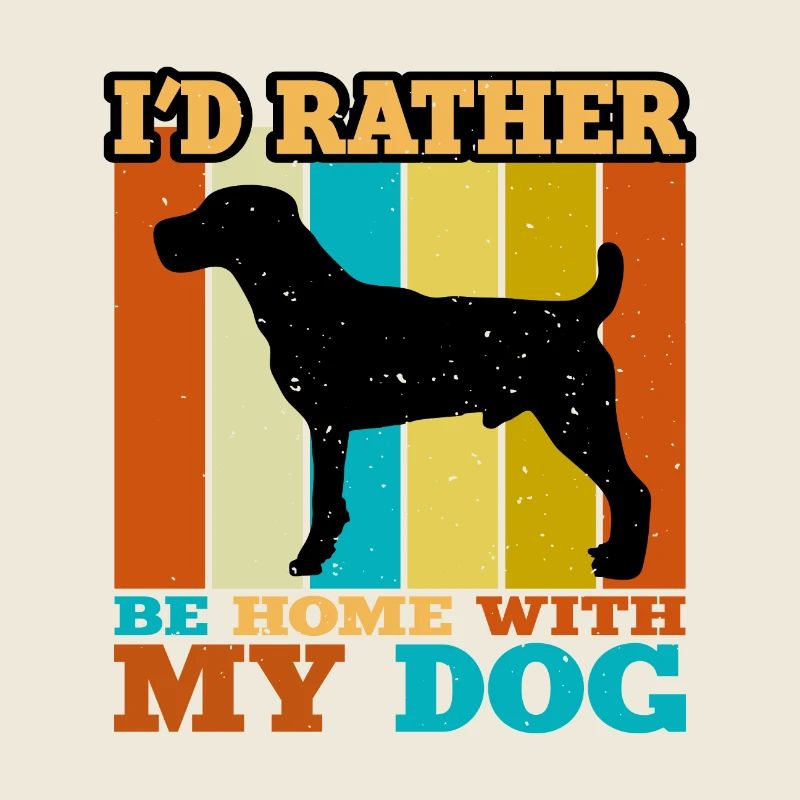 Parson Russell Terrier Dog Silhouette Retro Sunset