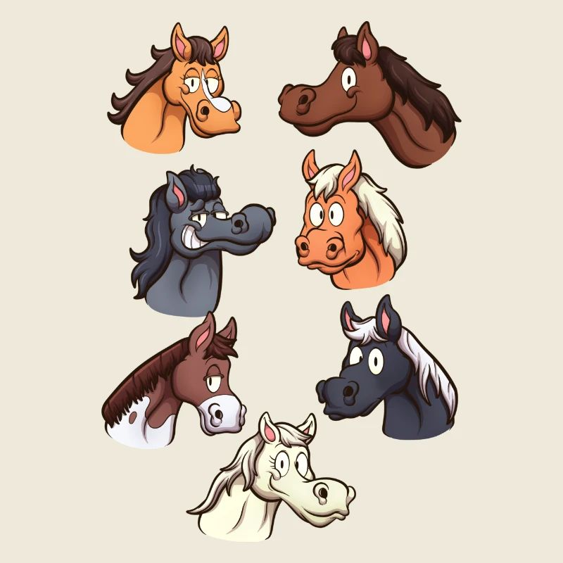 Niedliche Pferdeköpfe