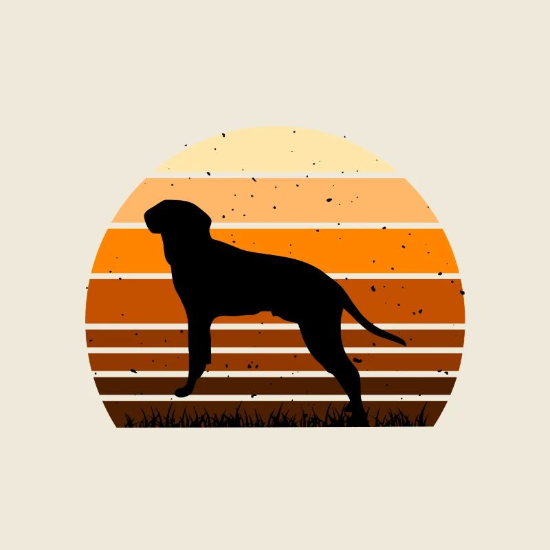 Braque Saint Germain Dog Silhouette Retro Coucher de soleil