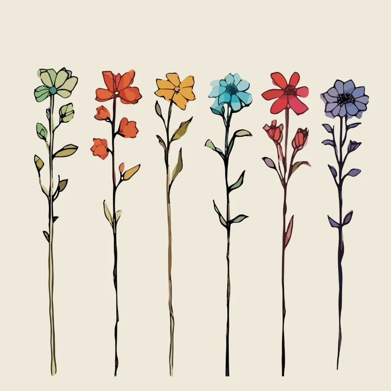 Subtle watercolour flowers