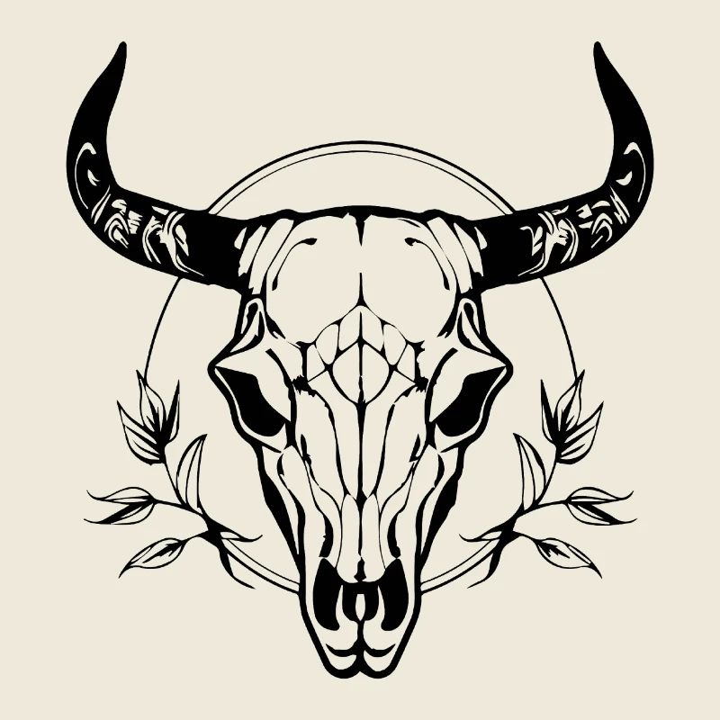 Crâne de vache Boho
