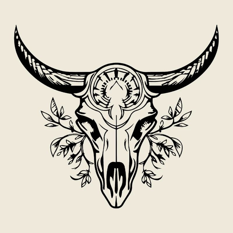 Crâne de vache Boho