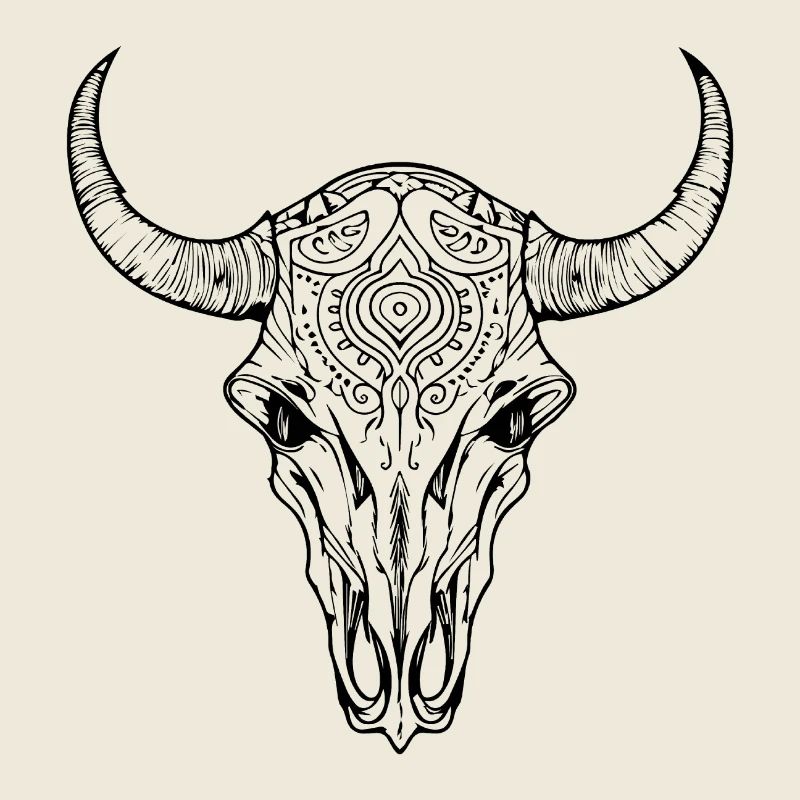 Crâne de vache Boho
