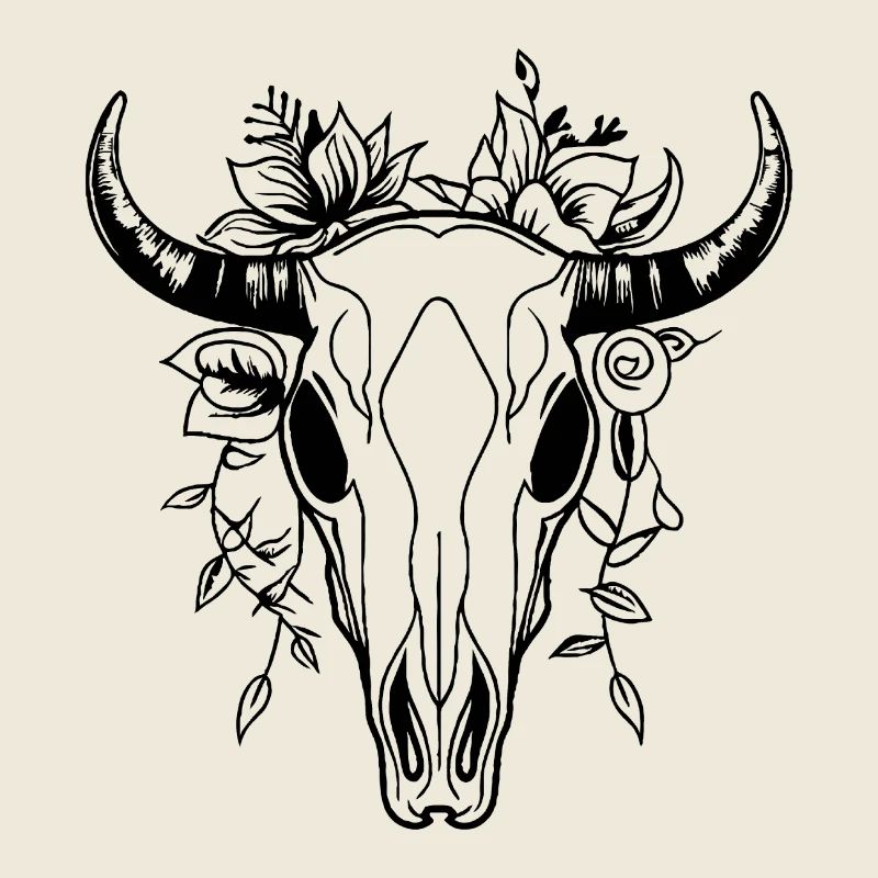 Crâne de vache Boho