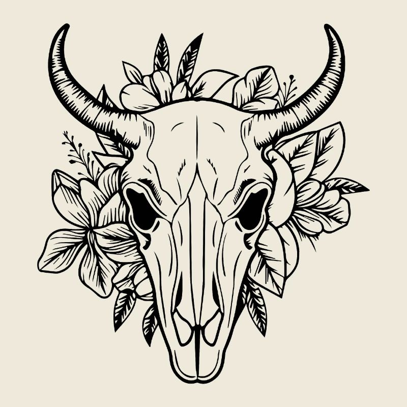 Crâne de vache Boho
