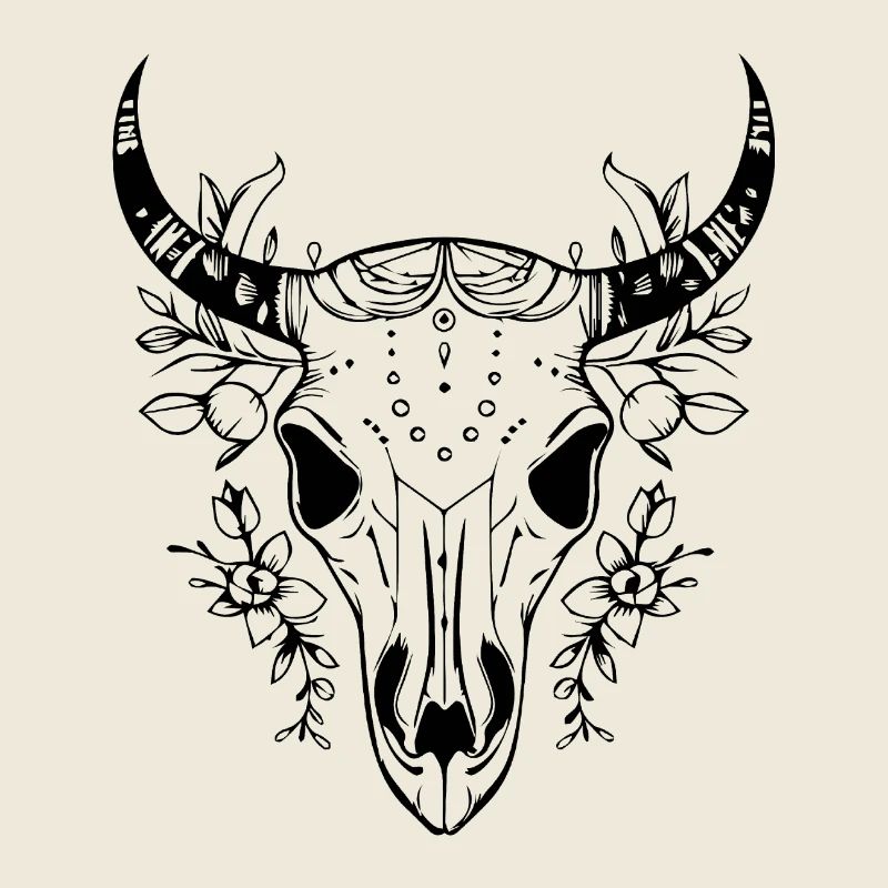 Crâne de vache Boho