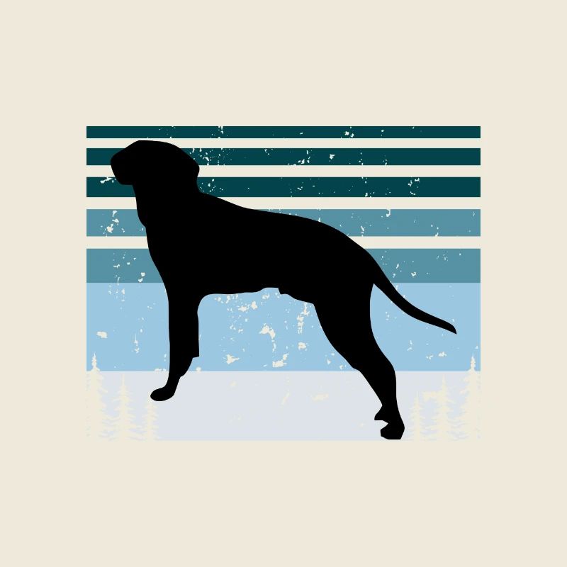 Braque Saint Germain Dog Silhouette Retro Coucher de soleil