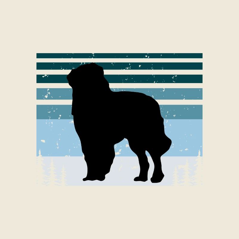 Chien de berger des Carpates Silhouette Rétro Coucher de soleil
