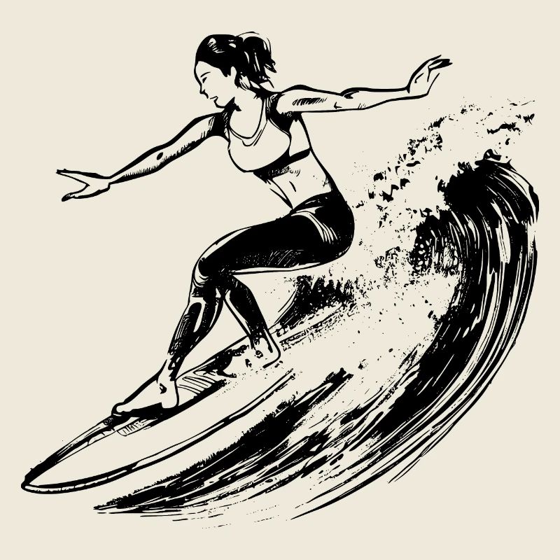 Surfing Surfer Surfing Dessin Cadeau