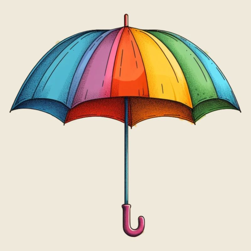 Bunter Regenschirm