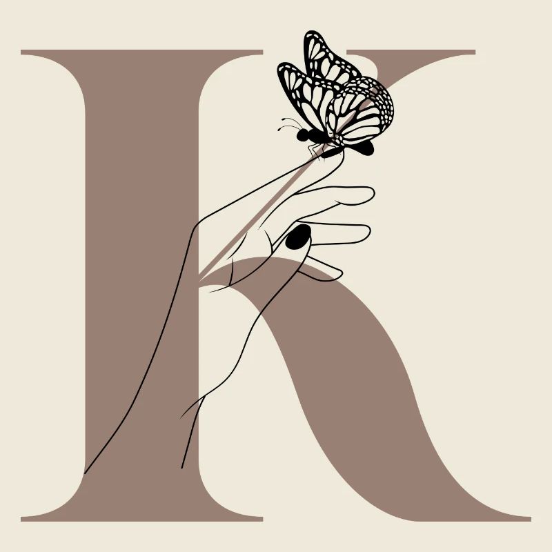 letter K Magic butterfly