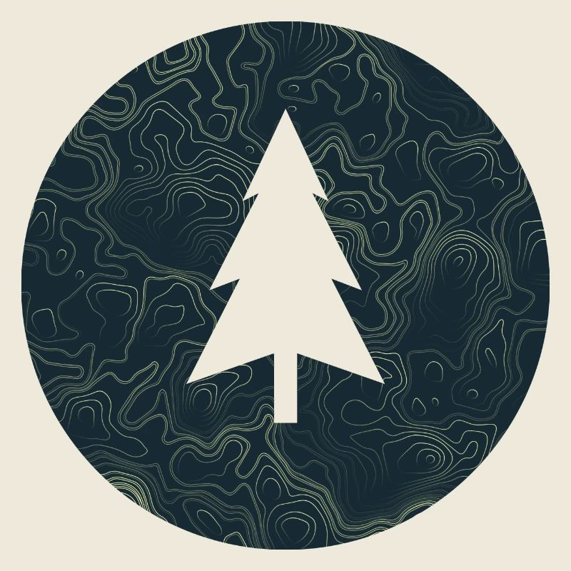 Pine tree mountain reliefs