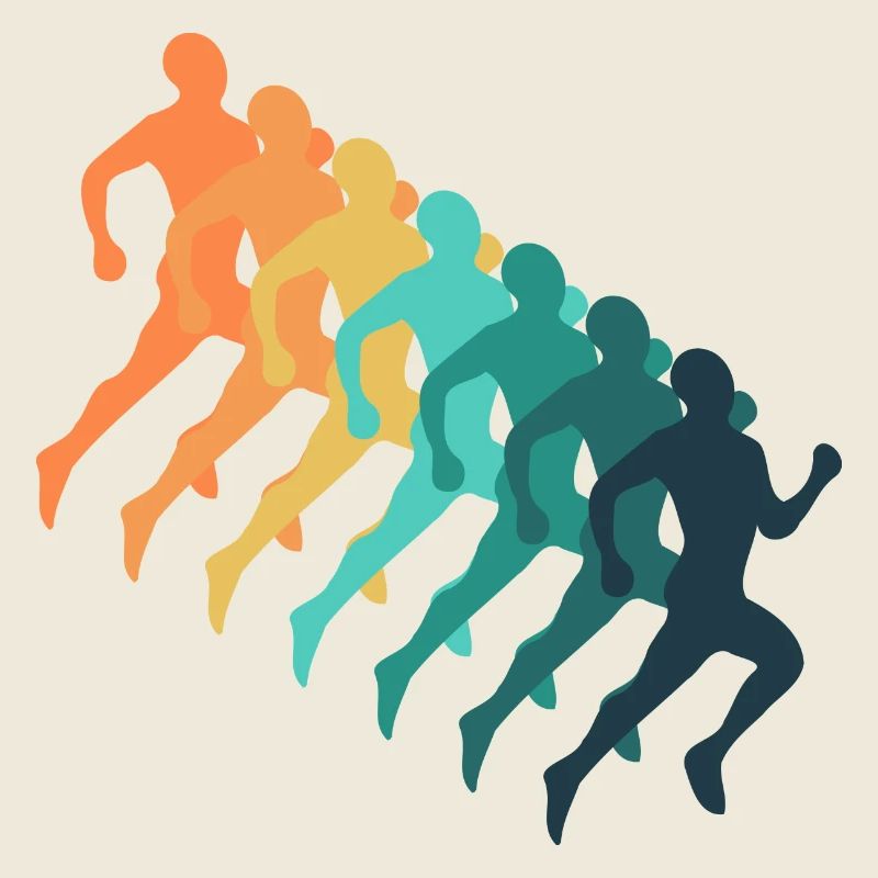 Course à pied rétro