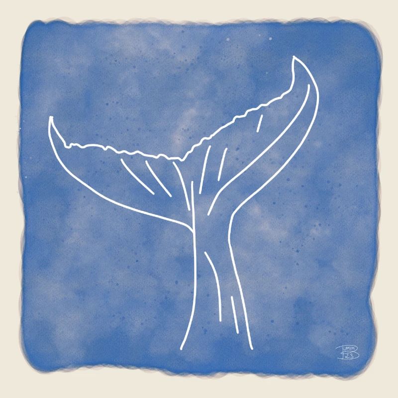 « Whale Fin », Boho Line Art Design, série « Ocean »