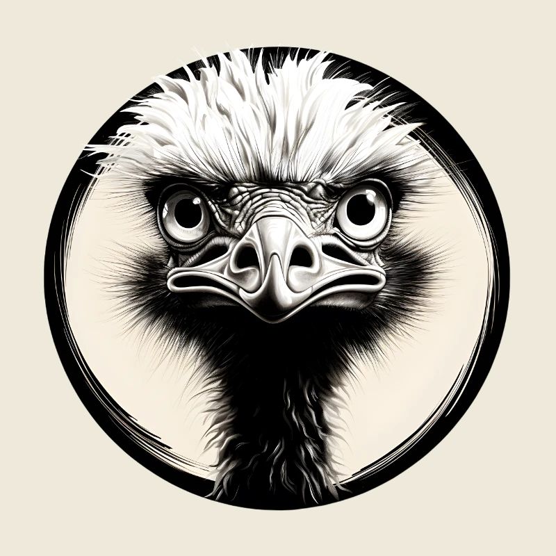 Black and White Ostrich