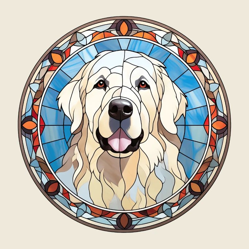Große Pyrenäen Hunderasse Aquarellglas