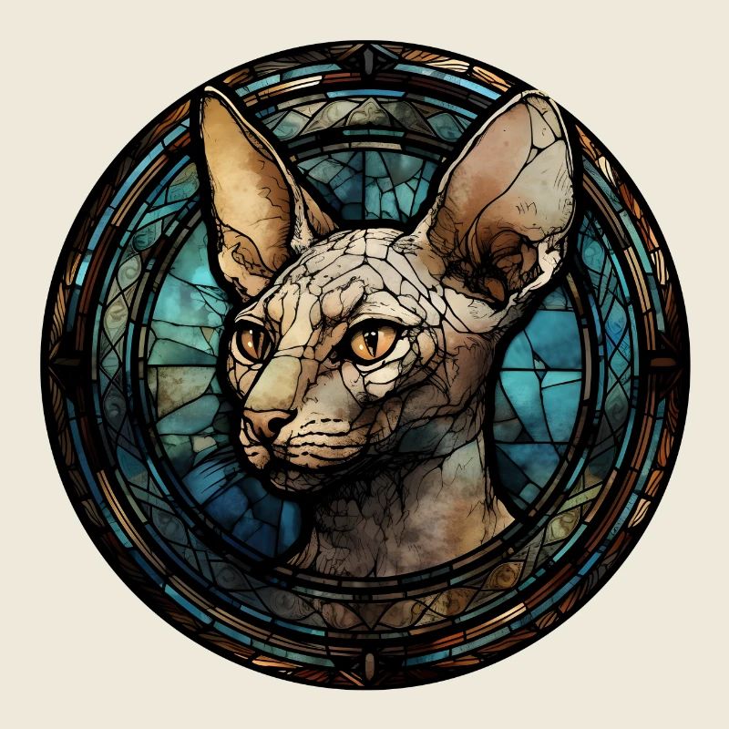 Peterbald Cat Breed Aquarelle Verre