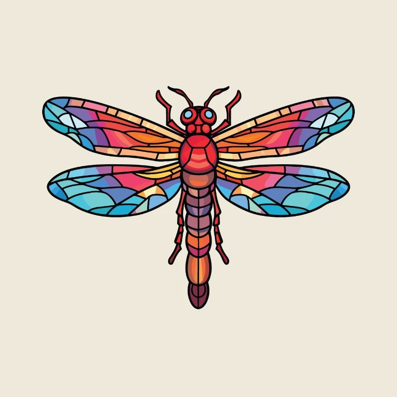 Libellule Aquarelle colorée Illustration d’animaux