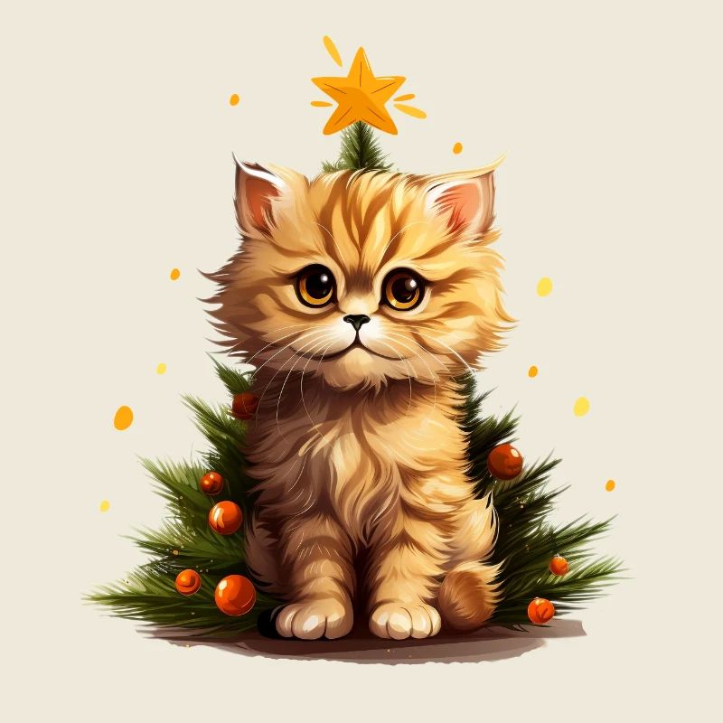 Chaton de Noel allumé