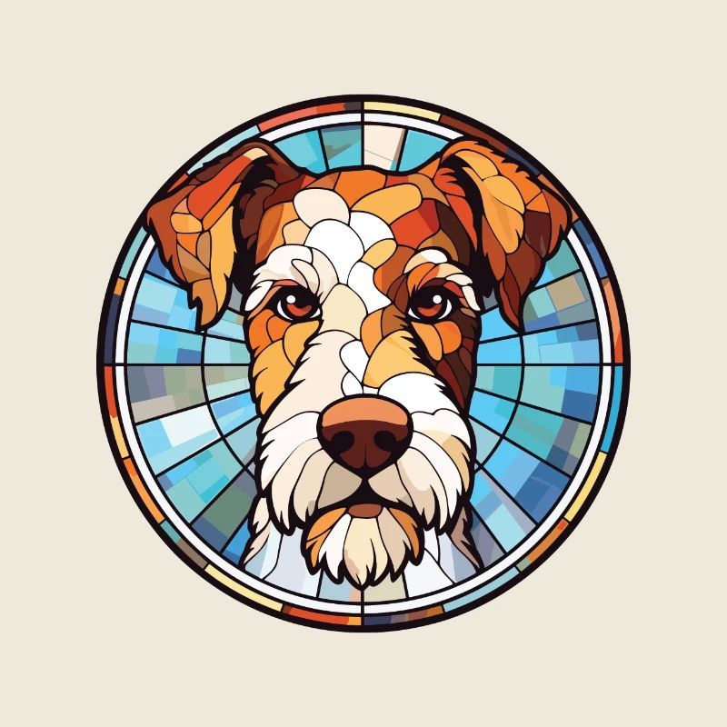 Wire Fox Terrier Dog Breed Watercolor Illustration