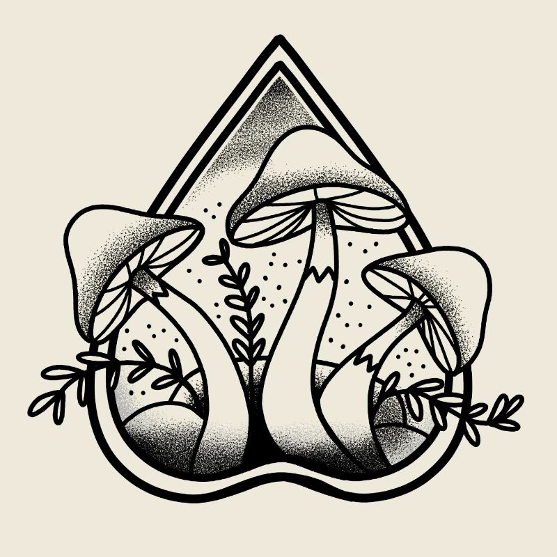 Witchcore Ouija Pointer mit drei Pilzen