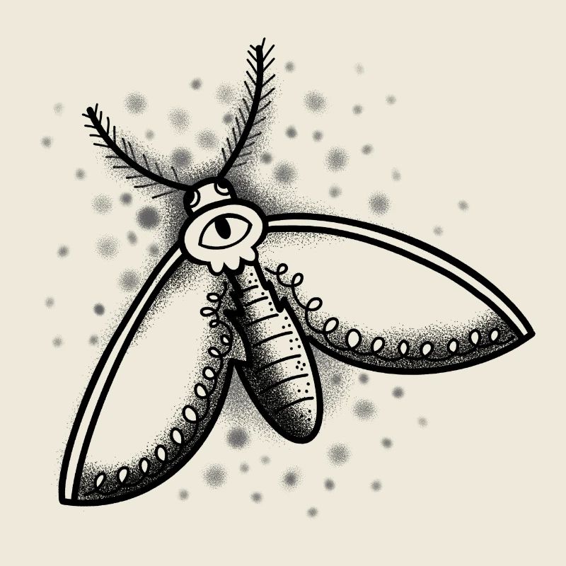 Witchcore moth with all seeing eye