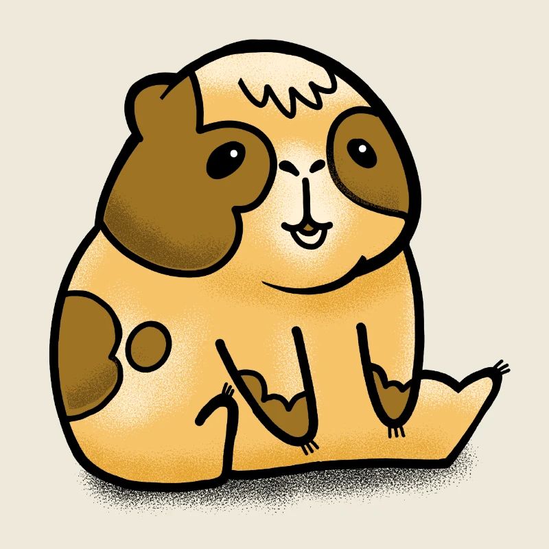 Cochon d’Inde squat assis