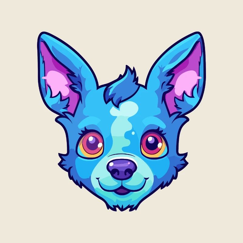 Blue Heeler Hunderasse Cartoon Kawaii Illustration