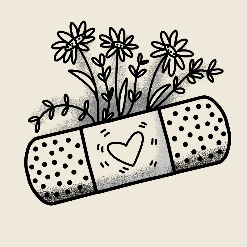 Pansement de pansement avec des fleurs