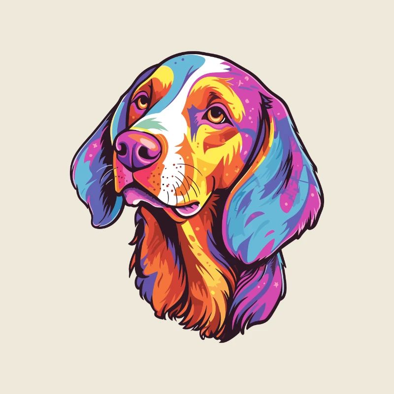 Ariege Pointer Dog Breed Cartoon Kawaii Illustrati