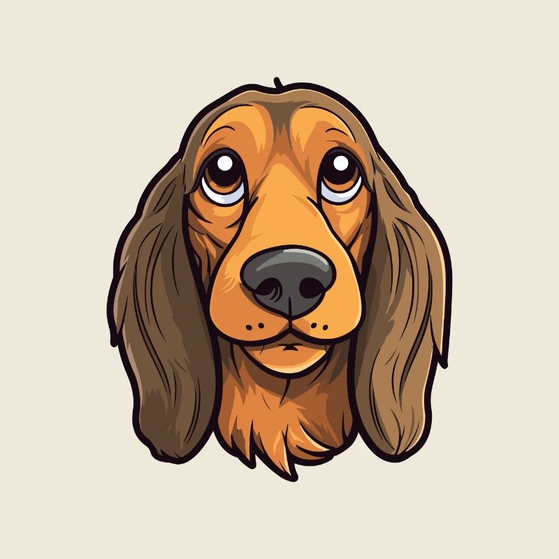 Alpine Dachsbracke Dog Breed Cartoon Kawaii Illust