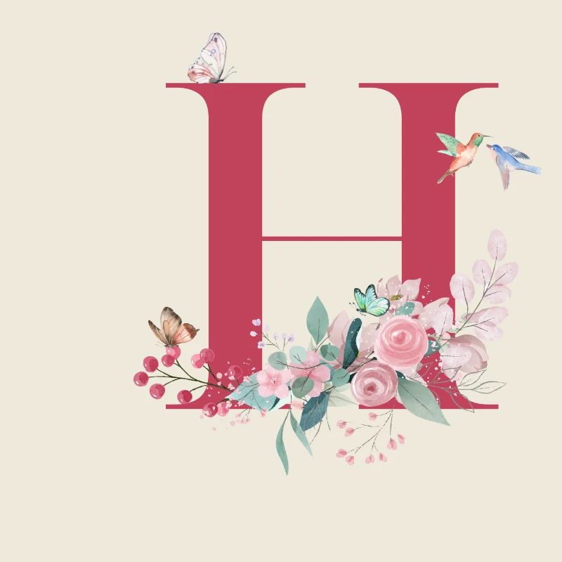 Buchstabe h floral - Geschenkidee