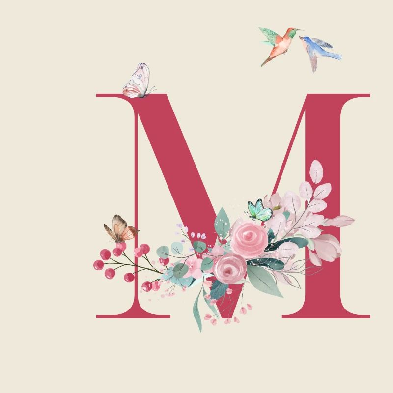 Lettre m floral -idée cadeau