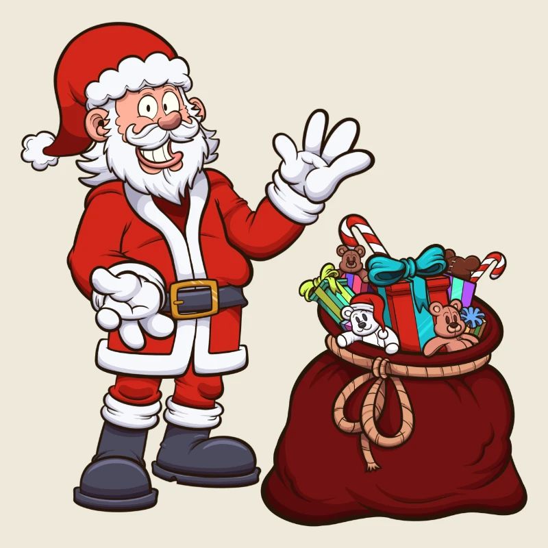 Weihnachtsmann mit Geschenktüte