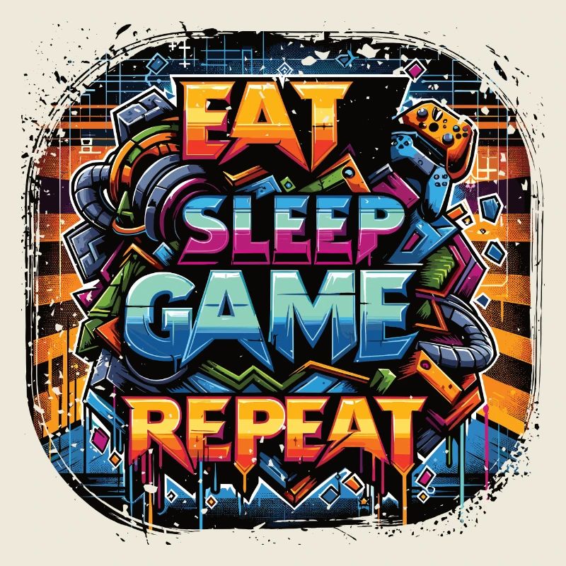 Manger Dormir Jeu Répéter le Mantra du Gamer