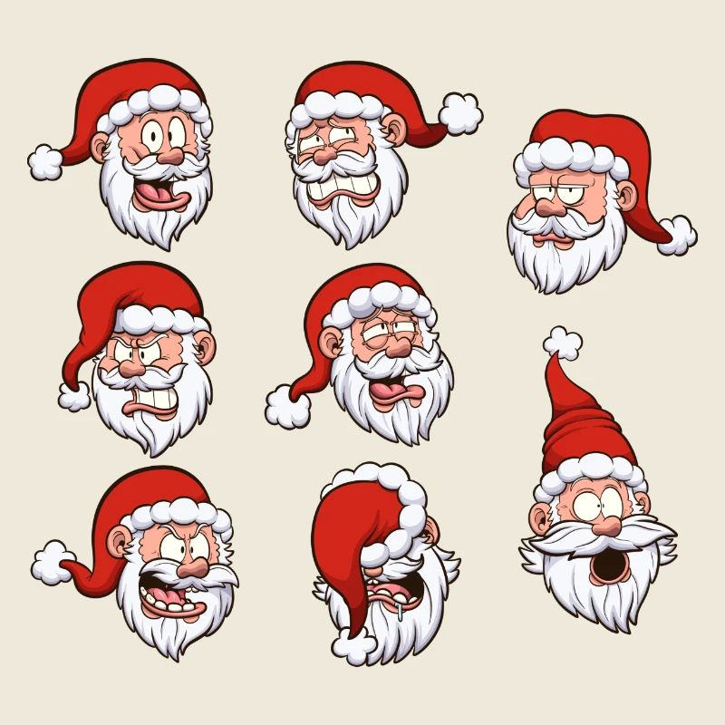 Weihnachtsmann-Gesichter