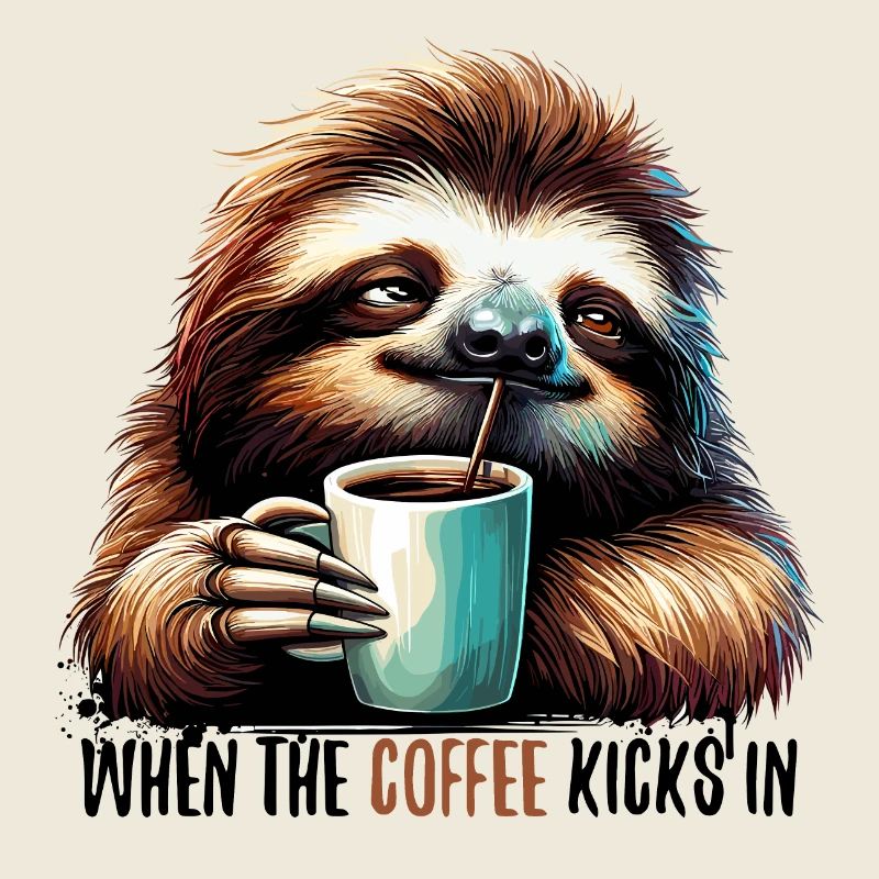 Faultier Kaffee kickt Geschenk