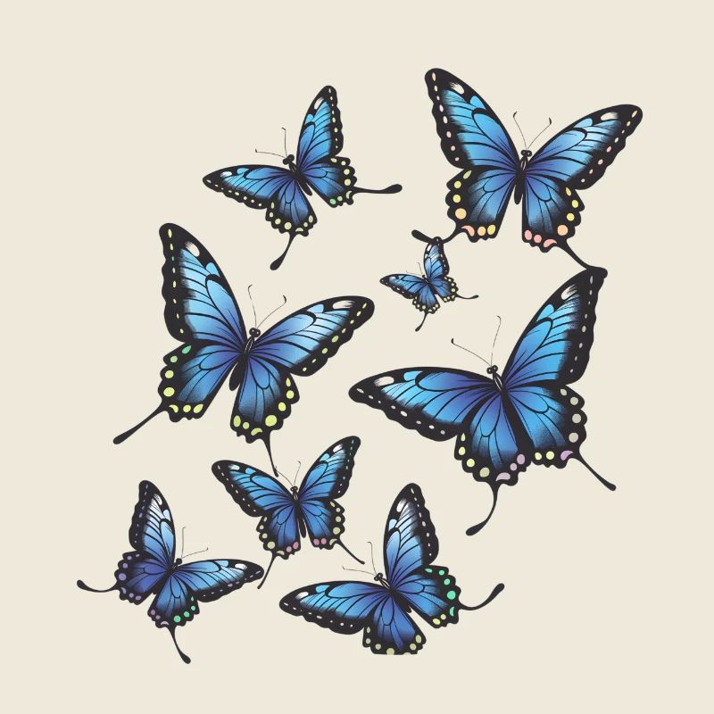 Papillons bleus