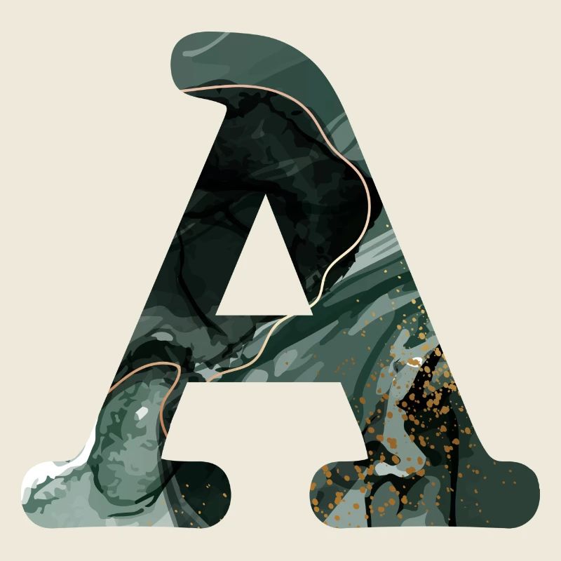 Green Marbled Letter