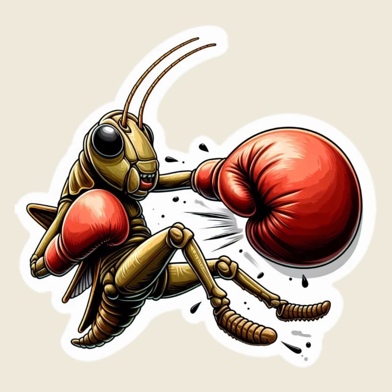 Une sauterelle boxeuse