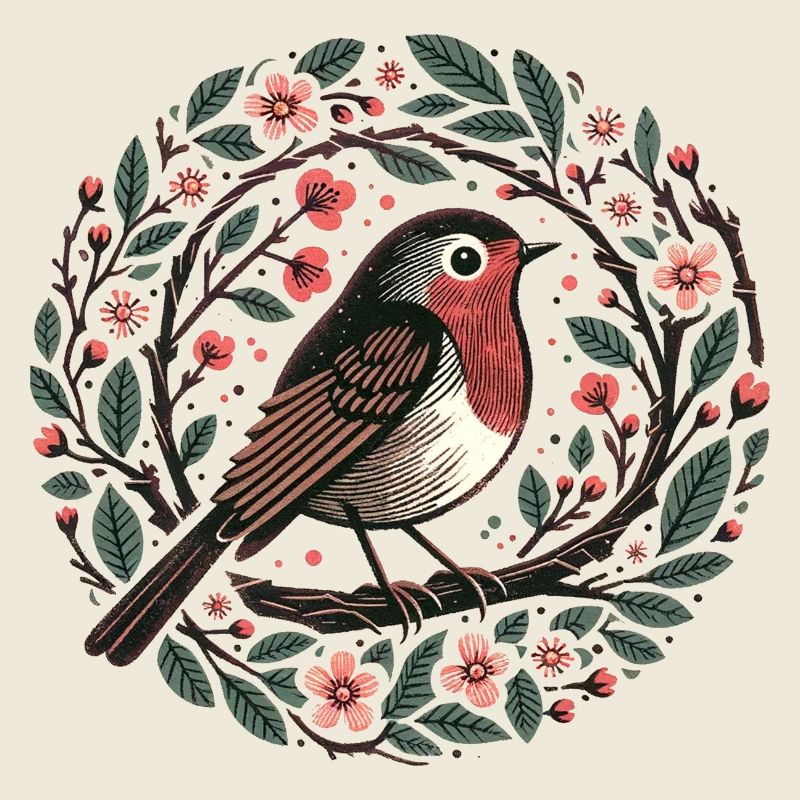 Kirschblüten-Rotkehlchen