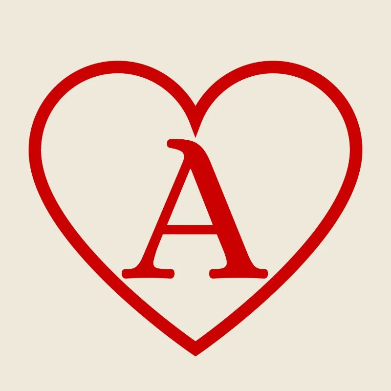 Roter Herz-Buchstabe