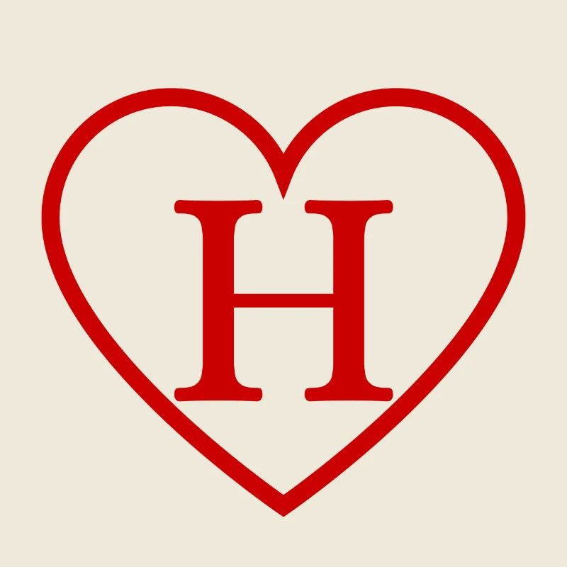 Buchstabe h rotes Herz