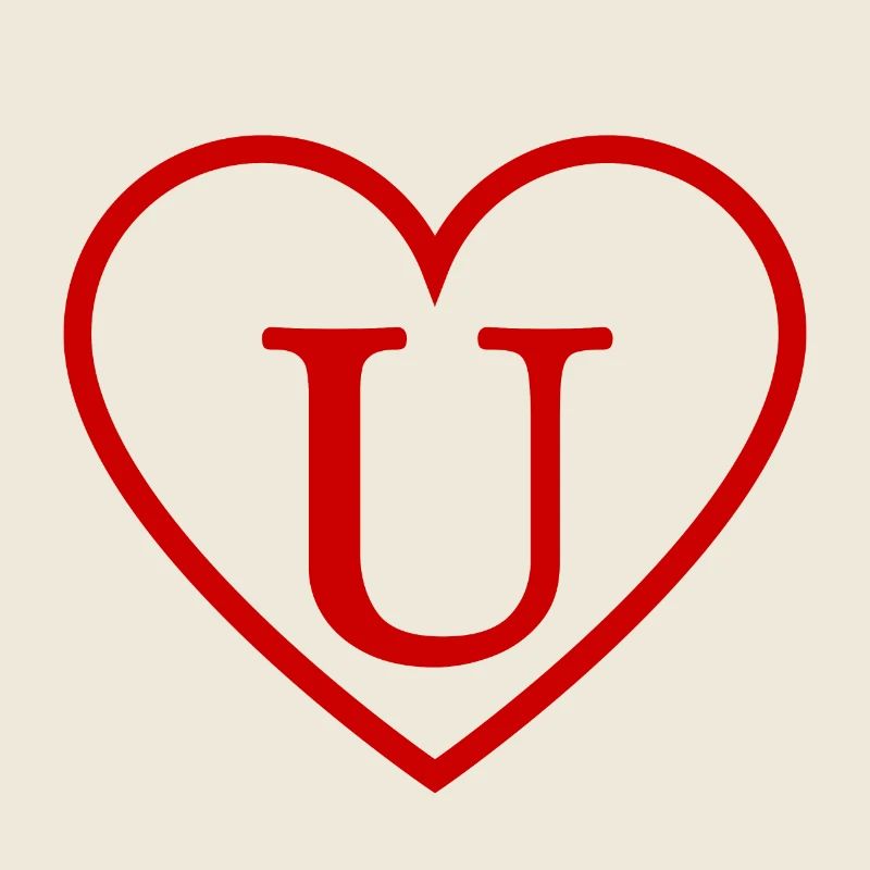 Buchstabe u rotes Herz