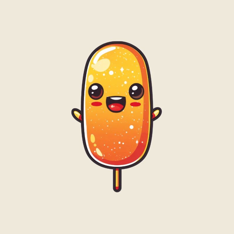 Cheerful summer popsicles in yellow and orange