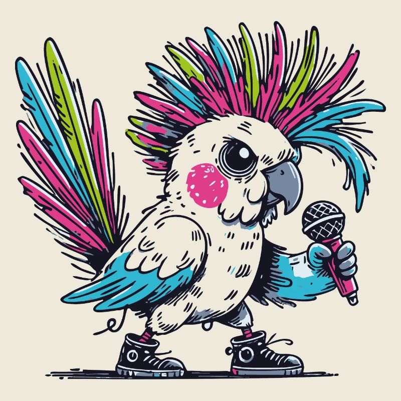 Punk Kakadu mit Irokesenschnitt