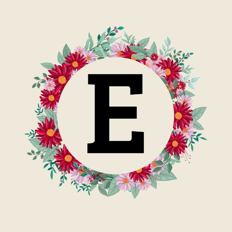 Buchstabe e Blumenkranz