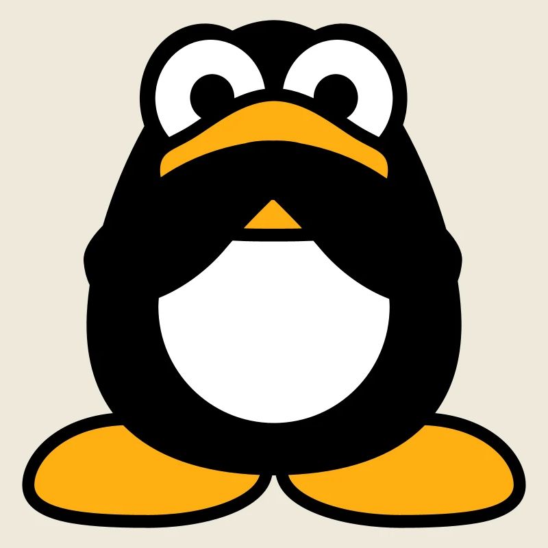 Pingouin Rien parlant Mains silencieuses Couvrant la bouche