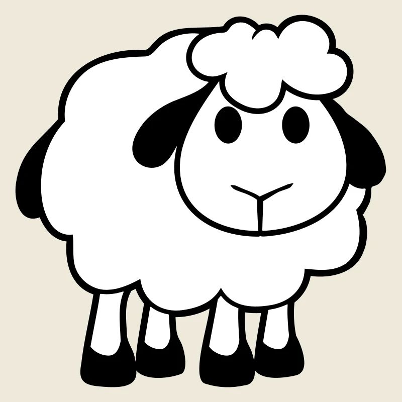Schaf Baby Steht Süß Niedlich Lamm Kind Cool Comic